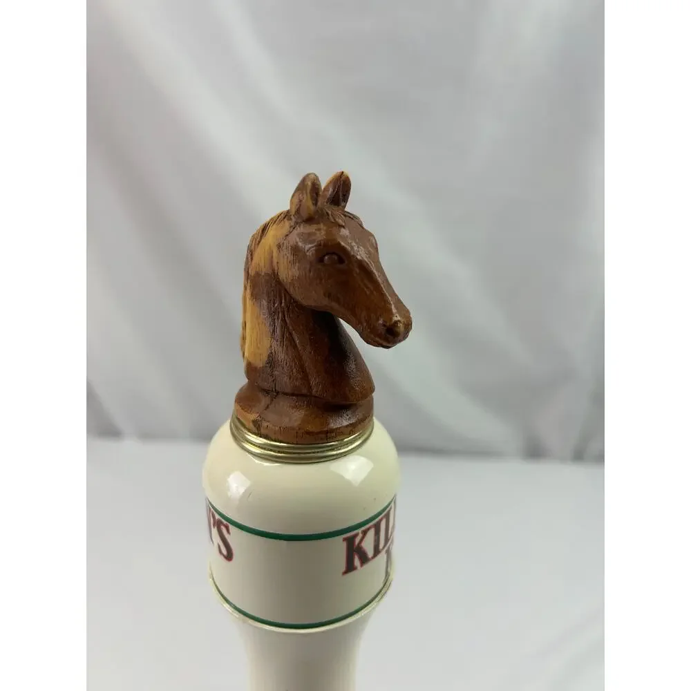 George Killian's Irish Red Horse Head Ceramic Wood Beer Tap Handle 12in